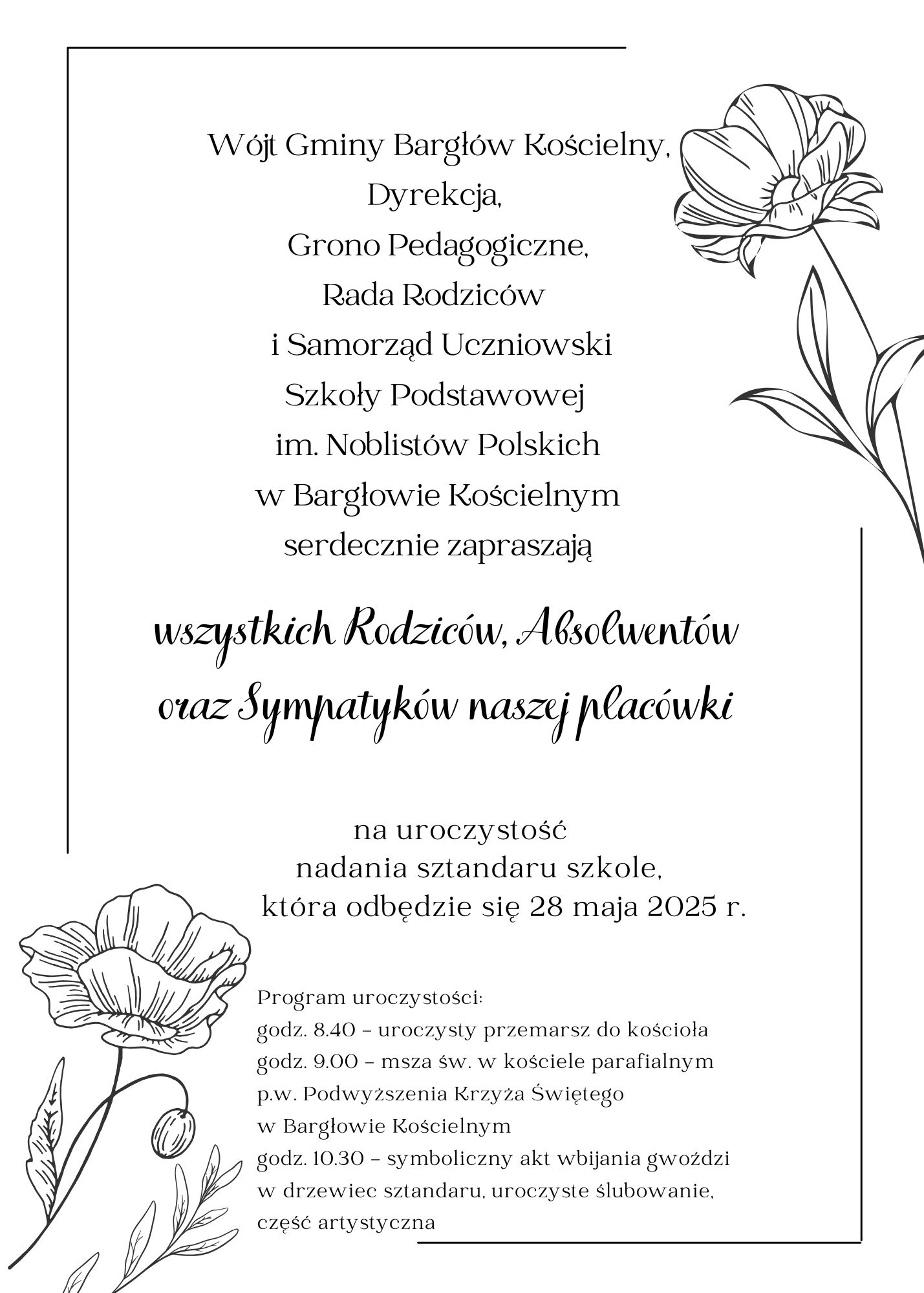 Zapraszamy na uroczystość nadania sztandaru naszej szkole!
