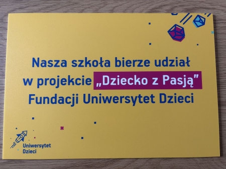 Zostaliśmy zakwalifikowani do V edycji programu „Dziecko z Pasją”!